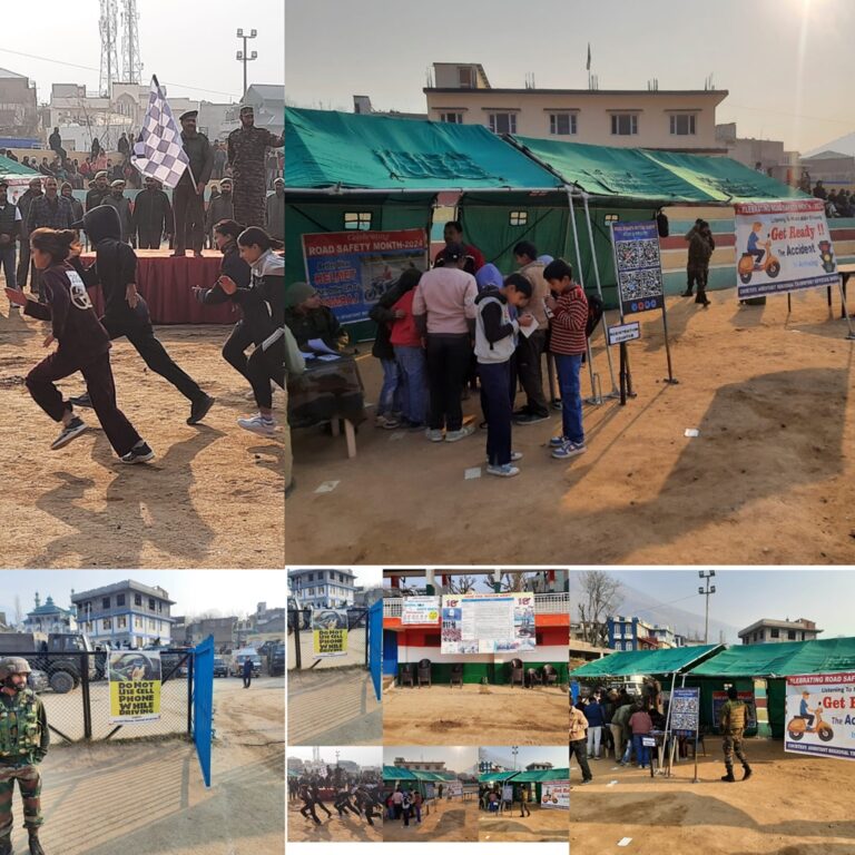 10 RR Indian Army, MVD organize National Road Safety awareness campaign at Sport Stadium Doda