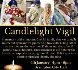 Son holds vigil seeking justice for Sikh parents slain in Canada