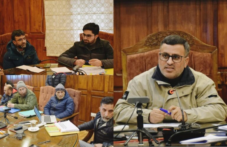 DC Bandipora conducts comprehensive review of R&B Sector Emphasizes rigorous monitoring of all ongoing projects to ensure timely completion as per quality standards