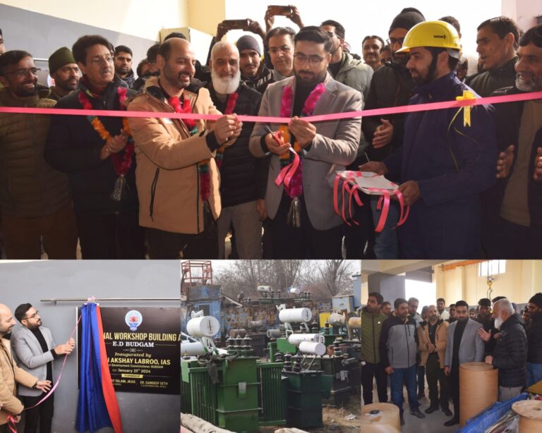 DC Budgam, MD KPDCL inaugurate new transformer Divisional Workshop at Budgam  Stress on timely repairing, installation of damaged transformers