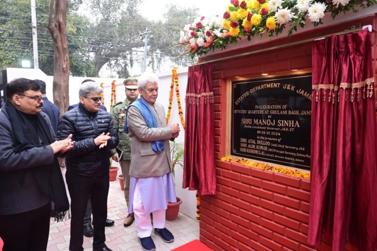 Lt Governor inaugurates Officers' Quarters of Estates Department at Jammu