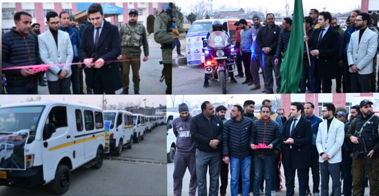 National Road Safety Month kick-starts in Kulgam  DC flags-off fleet of vehicles for awareness