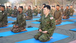 Indian, Japanese armies perform Yoga during joint military exercise in Rajasthan